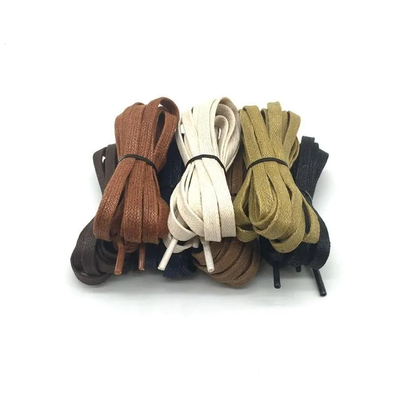 1 Pair Waxed Cotton Flat Shoelaces 23" to 70"