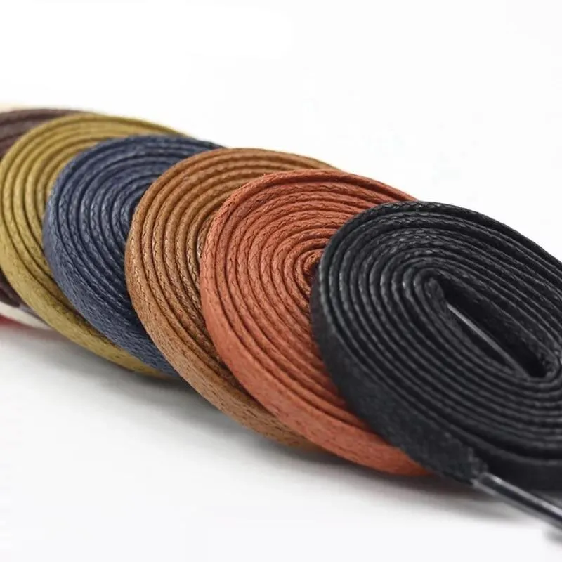 1 Pair Waxed Cotton Flat Shoelaces 23" to 70"