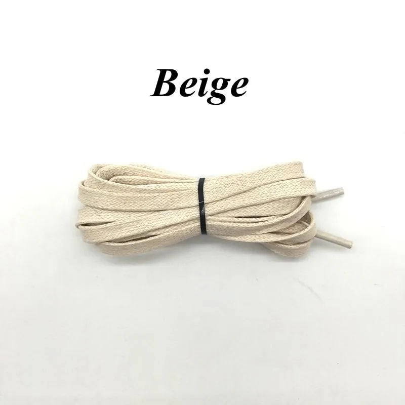 1 Pair Waxed Cotton Flat Shoelaces 23" to 70"