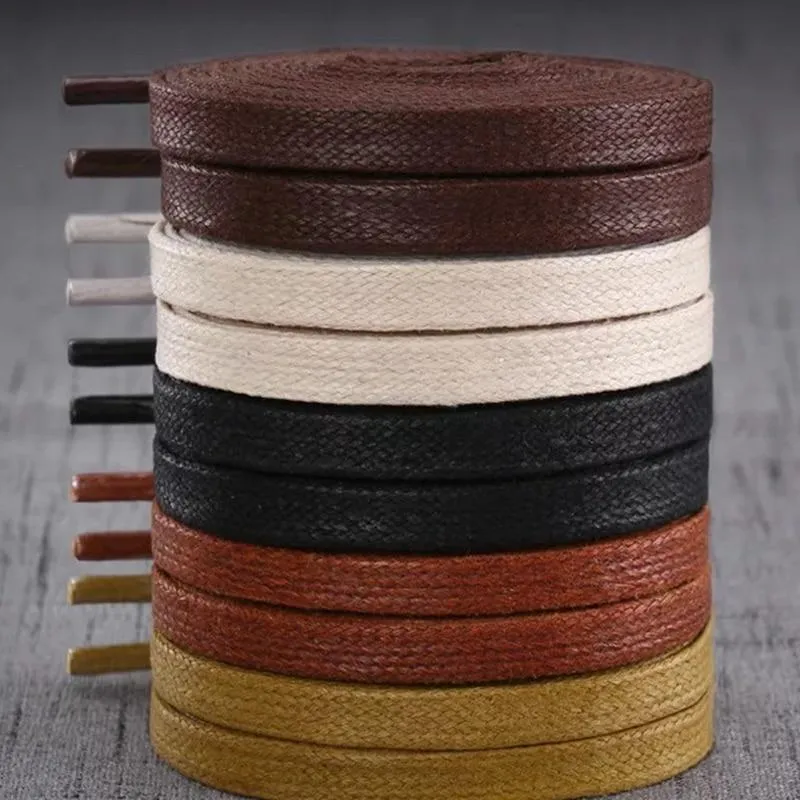 1 Pair Waxed Cotton Flat Shoelaces 23" to 70"