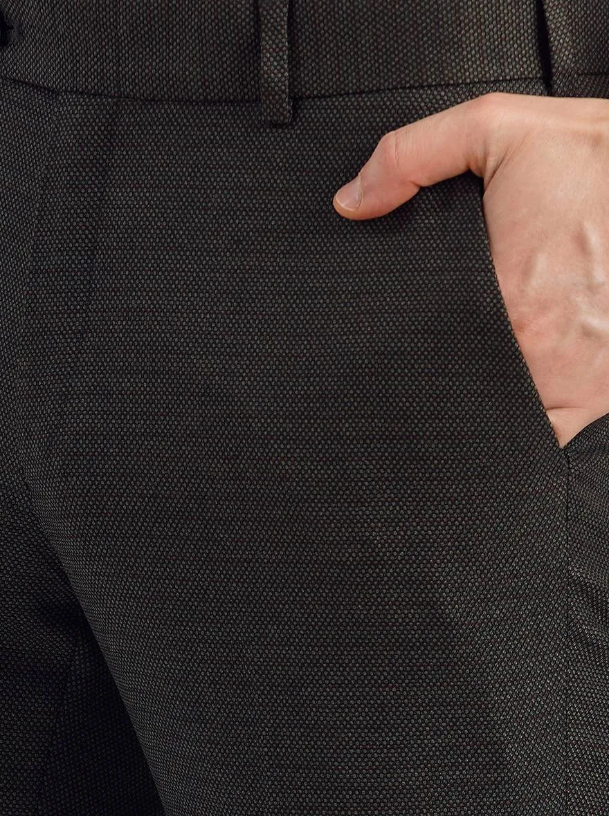 Brown Coffee Solid Super Slim Fit Formal Trouser | JadeBlue