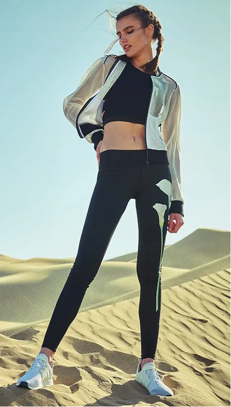 CAGGEEN BOMBER JACKET IN WHITE BREATHABLE MESH