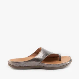 CAPRI Ladies Leather Toe Post Sandals Anthracite
