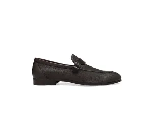 Coffee Loafers With Panel On Top