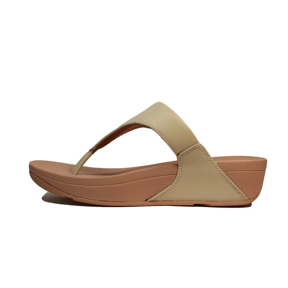 FitFlop Women's Lulu Leather Flip Flops- Stone Beige