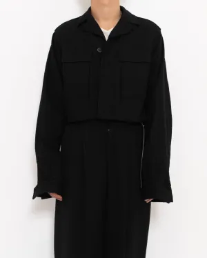 FW16 Cropped Black Military Wool Jacket