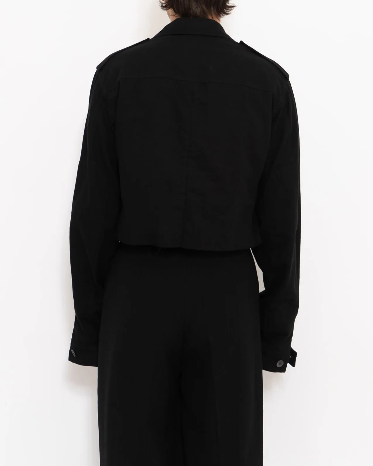 FW16 Cropped Black Military Wool Jacket