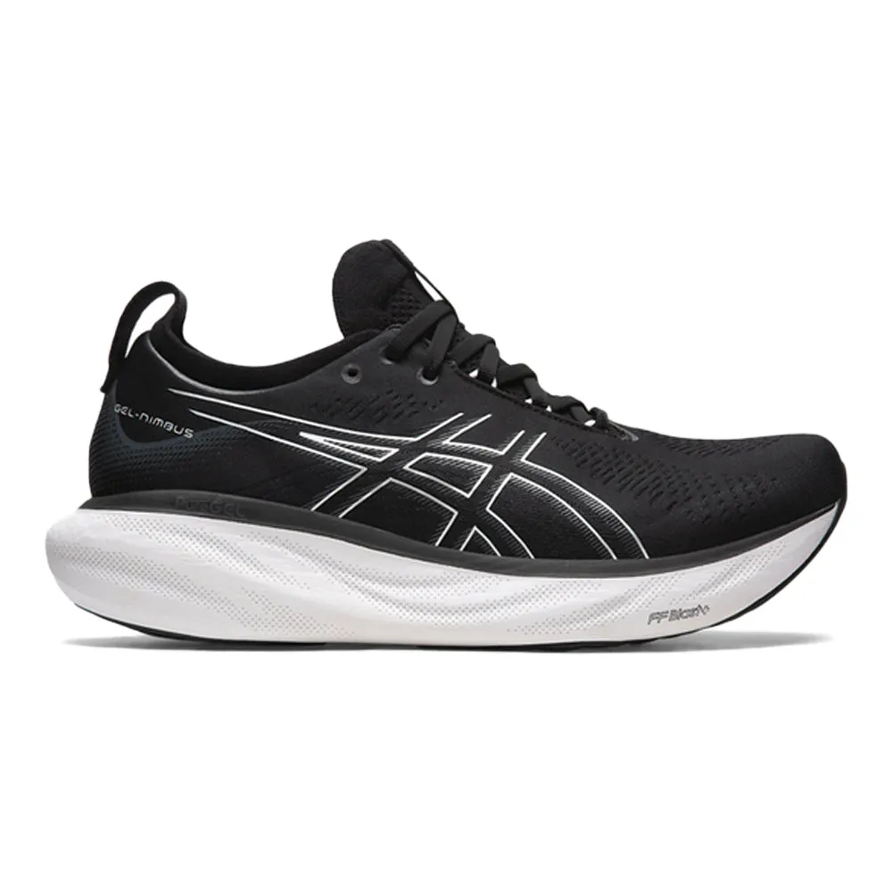 Men's Asics Gel-Nimbus 25, Black/Pure Silver, 7 4E Extra Wide