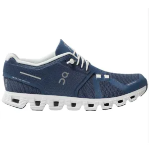 On Cloud Women's Cloud 5 Running Shoes- Denim/White
