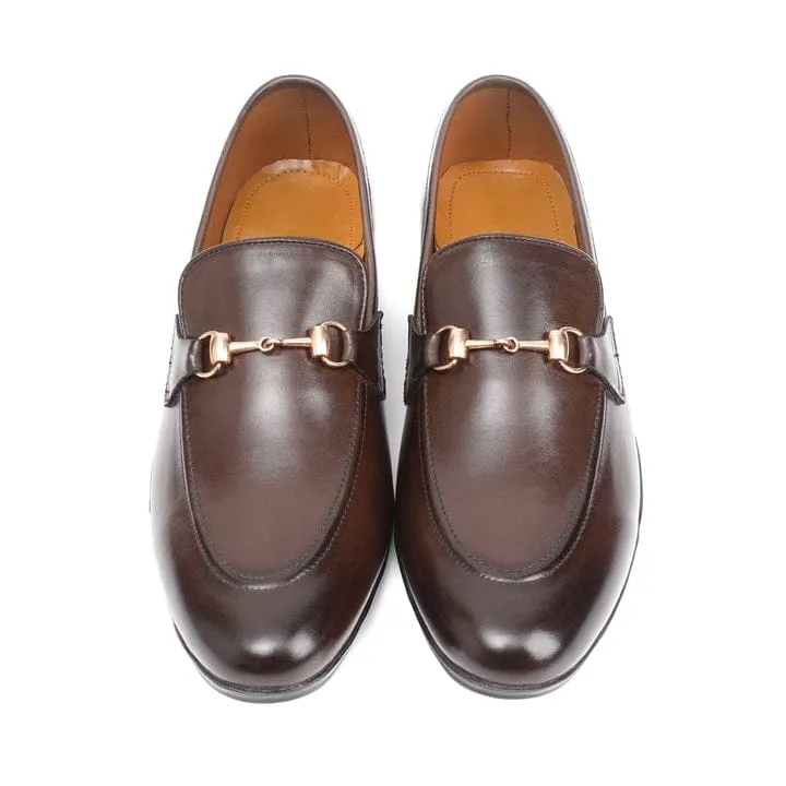 SEMI FORMAL SHOES LEATHER DARK BROWN
