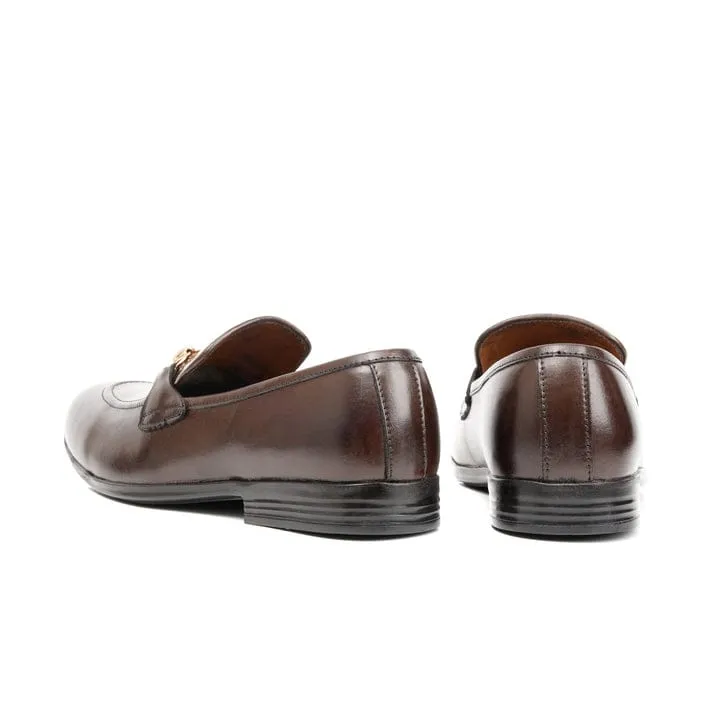 SEMI FORMAL SHOES LEATHER DARK BROWN