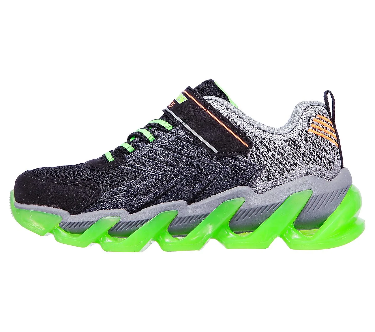 Skechers Kids S-Lights Mega Surge Trainers - Grey / Green