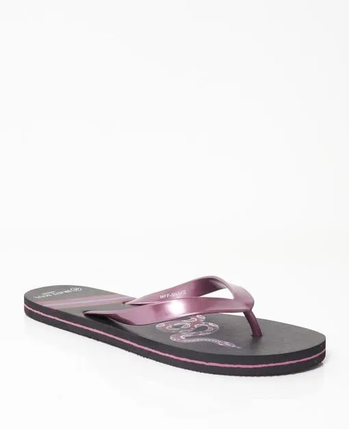 SNAKE PRINTED SOLE BURGUNDY FLIP FLOPS