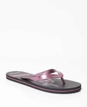 SNAKE PRINTED SOLE BURGUNDY FLIP FLOPS