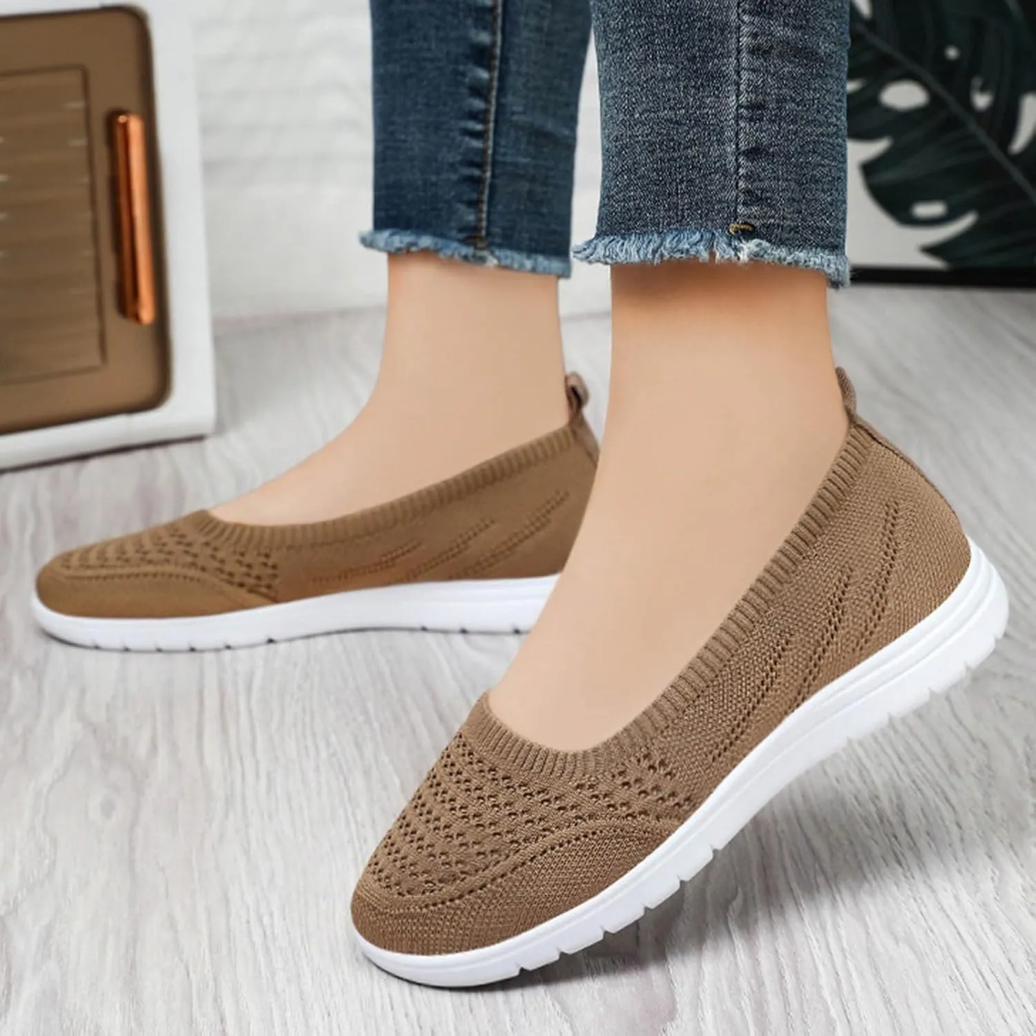 Soft Ortho Walking Shoes for Women Non Slip Arch Support Work Shoes Breathable Mesh Comfortable Sneakers