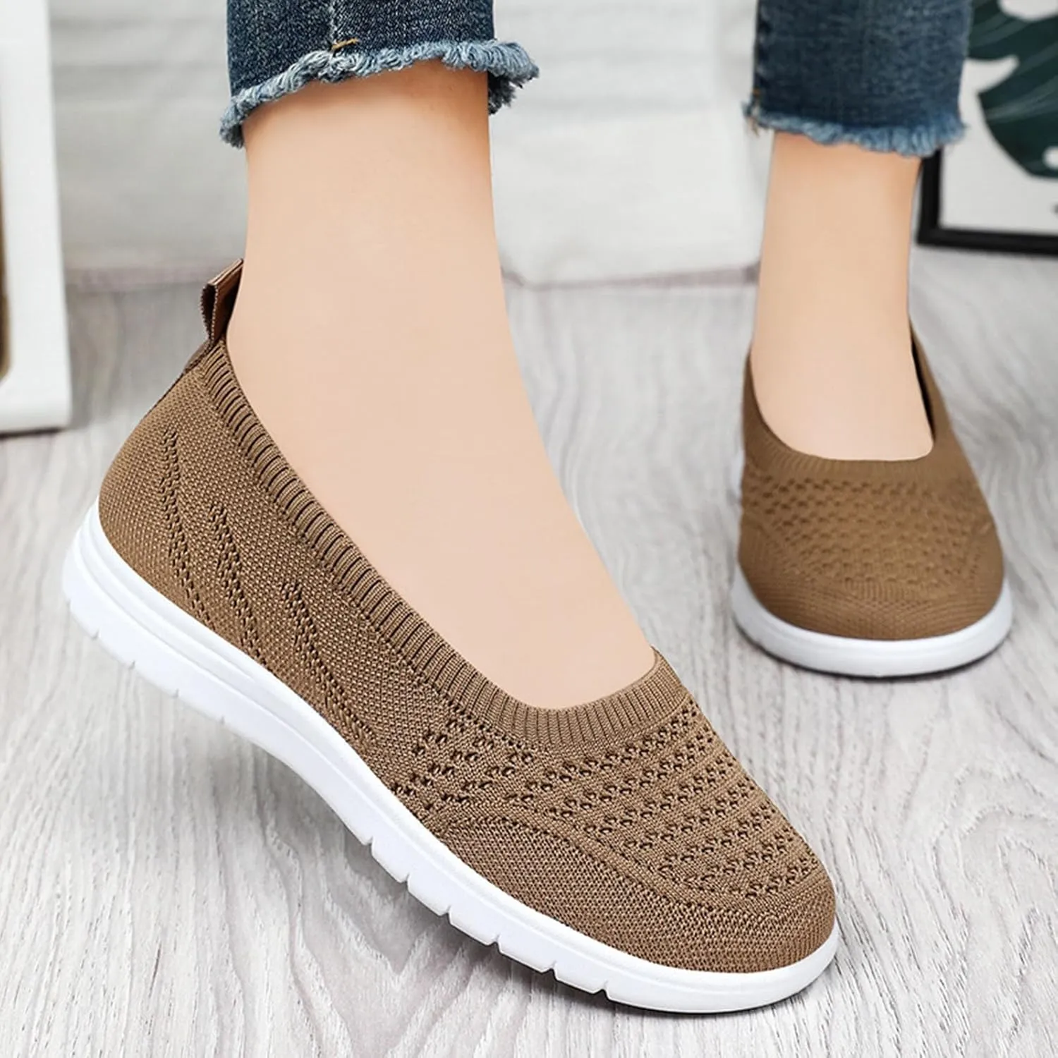 Soft Ortho Walking Shoes for Women Non Slip Arch Support Work Shoes Breathable Mesh Comfortable Sneakers