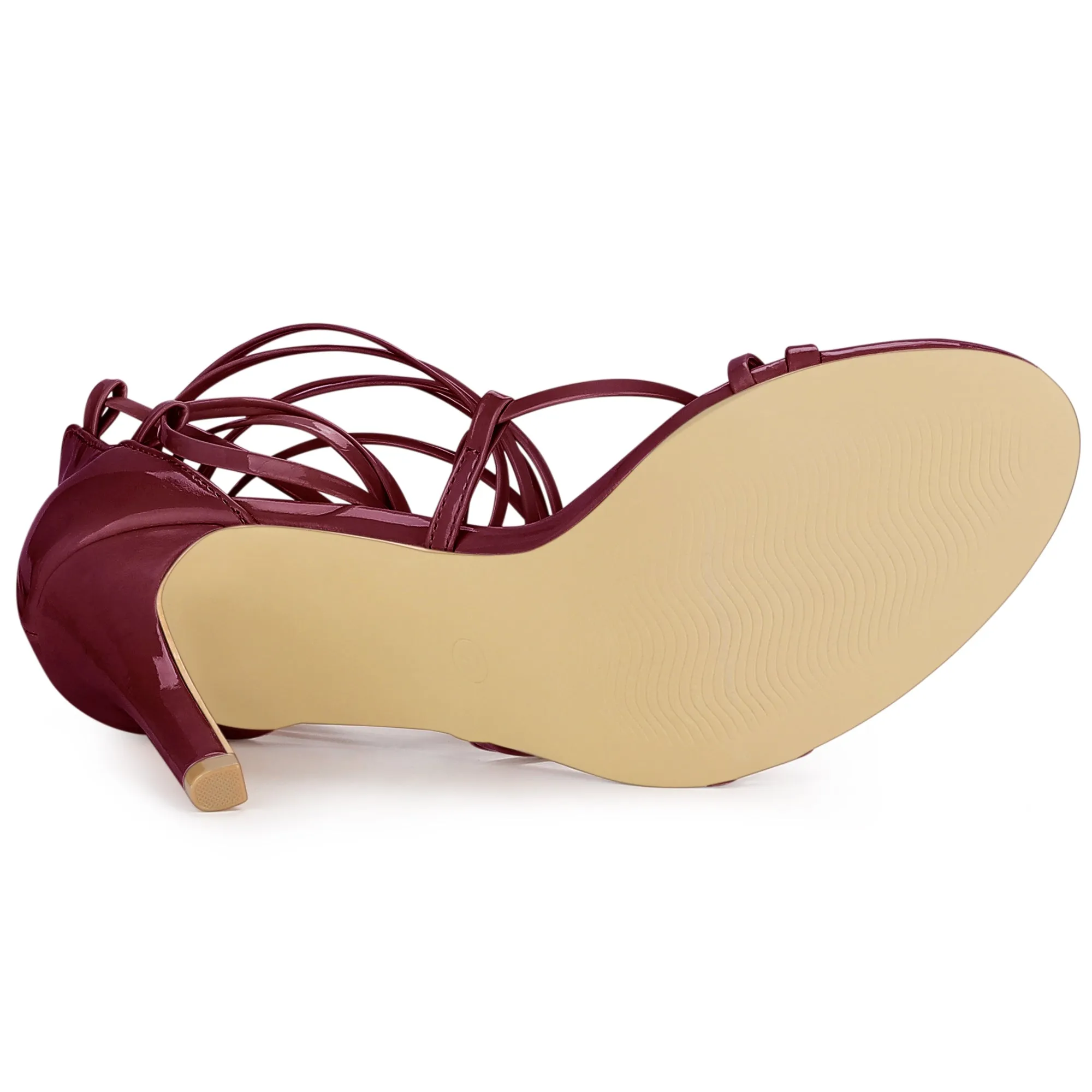 Strappy Straps Lace Up Stiletto Heel Sandals