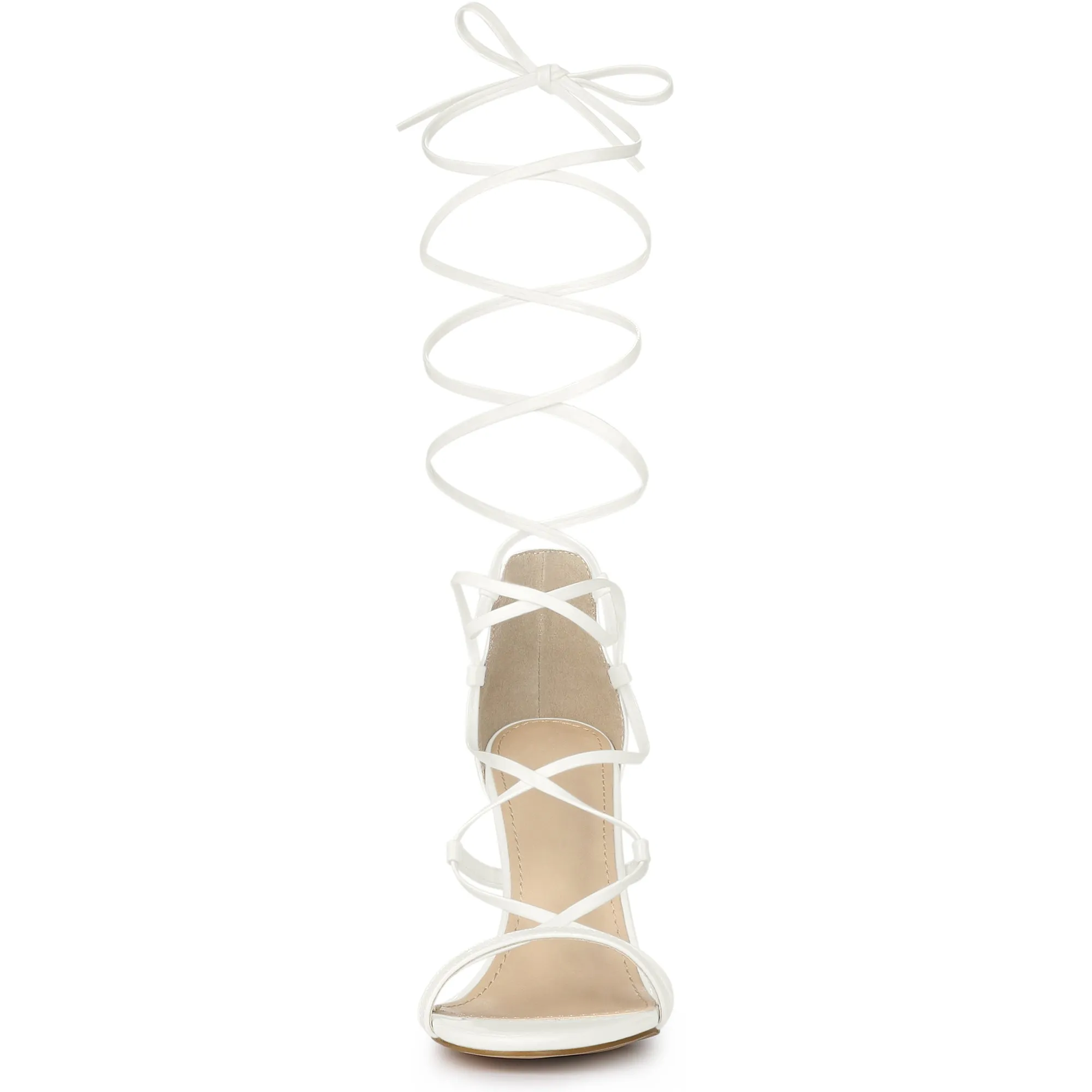 Strappy Straps Lace Up Stiletto Heel Sandals