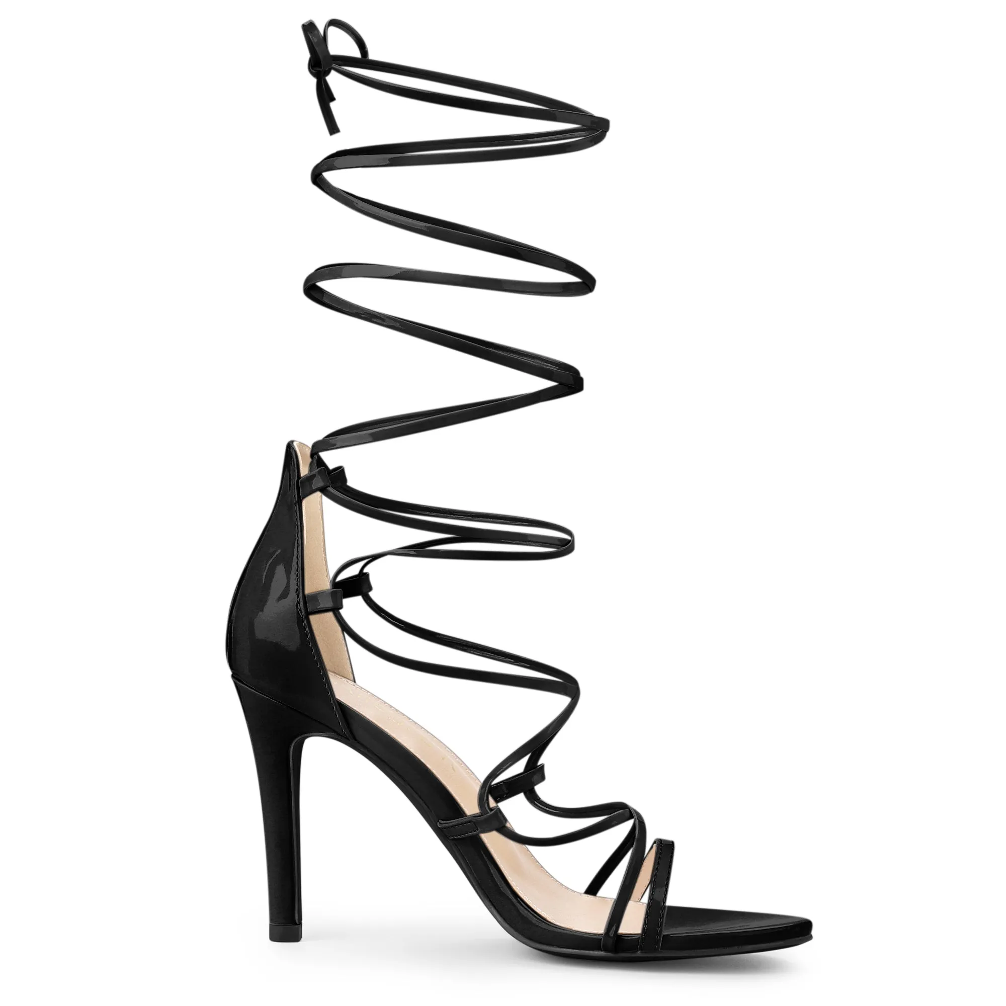 Strappy Straps Lace Up Stiletto Heel Sandals
