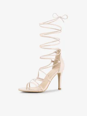 Strappy Straps Lace Up Stiletto Heel Sandals