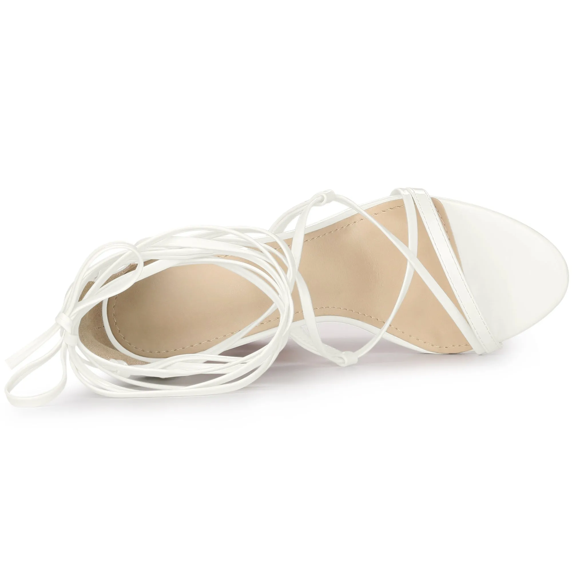 Strappy Straps Lace Up Stiletto Heel Sandals