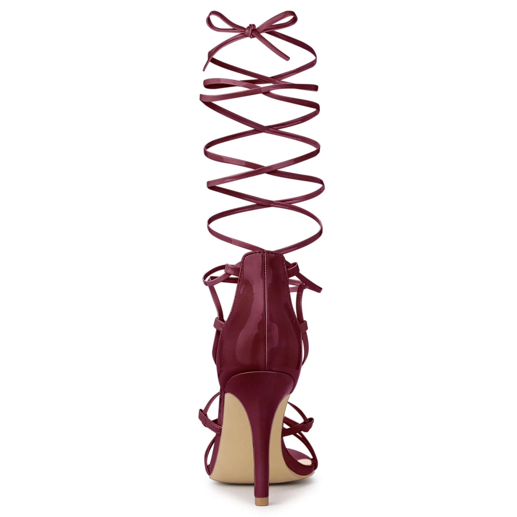 Strappy Straps Lace Up Stiletto Heel Sandals