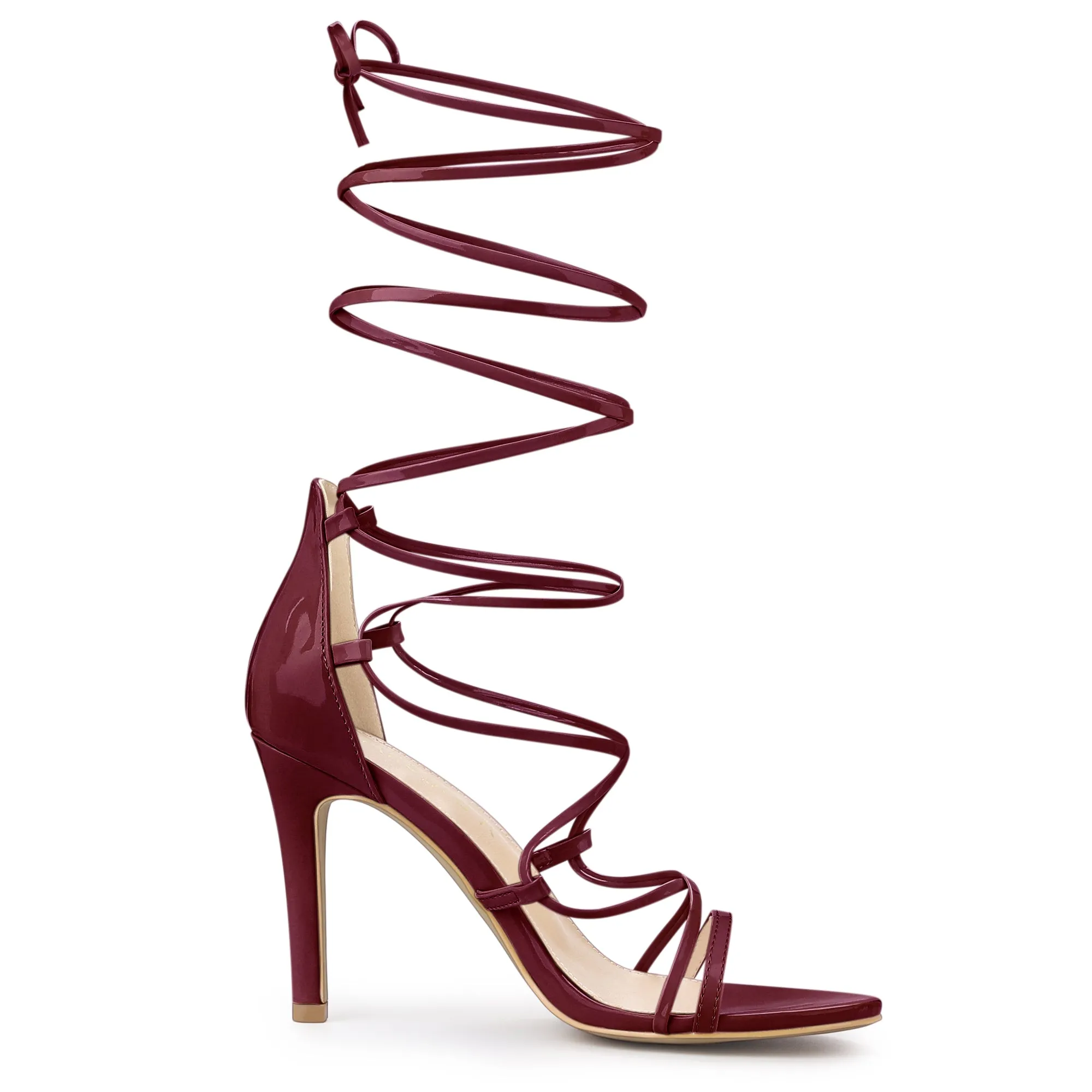 Strappy Straps Lace Up Stiletto Heel Sandals