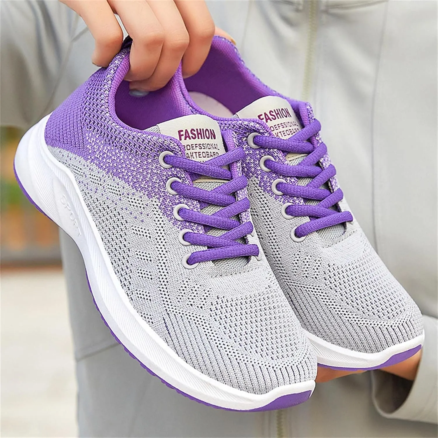 Women's Walking Shoes Mesh Breathable Lightweight Fashion Non Slip Work Shoes Women Sport Men Shoes Casual Casual Sneakers Brown Tennis Shoe Cross Trainer Shoe
