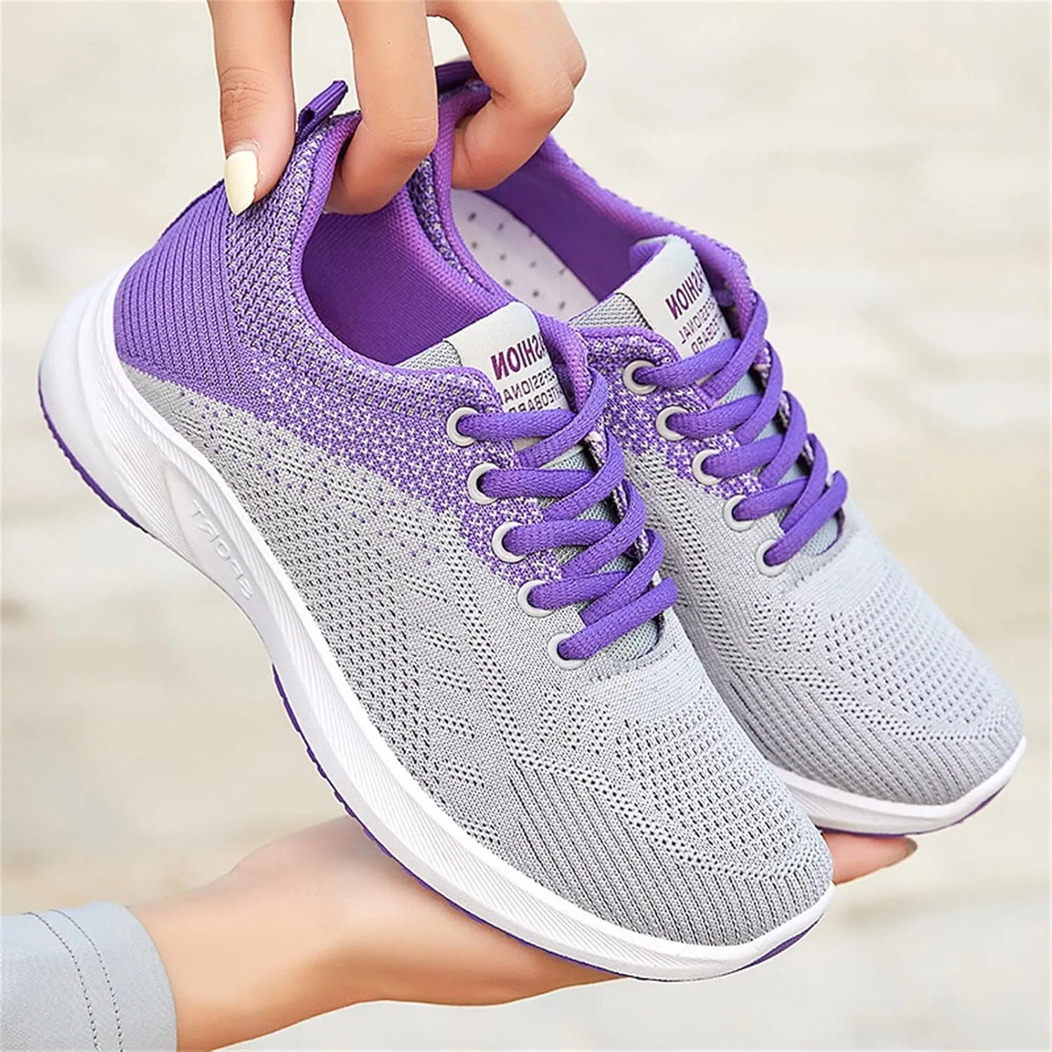 Women's Walking Shoes Mesh Breathable Lightweight Fashion Non Slip Work Shoes Women Sport Men Shoes Casual Casual Sneakers Brown Tennis Shoe Cross Trainer Shoe
